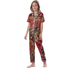 Christmas Art 01 Kids  Satin Short Sleeve Pajamas Set by myclothy