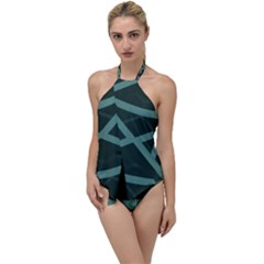 Geometric Design 01 Go With The Flow One Piece Swimsuit by myclothy