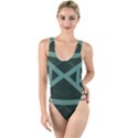 Geometric Design 01 High Leg Strappy Swimsuit View1