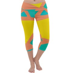 Geometric Design 02 Capri Yoga Leggings by myclothy