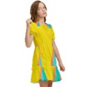 Geometric Design 02 Kids  Puff Sleeved Dress View2