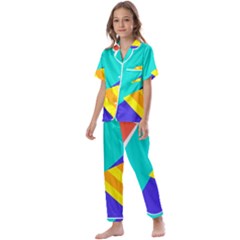 Geometric  Design 04 Kids  Satin Short Sleeve Pajamas Set by myclothy