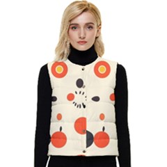 Geometric Design Women s Button Up Puffer Vest by myclothy