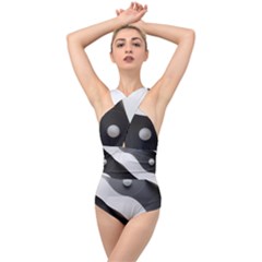 Geometric Design O6 Cross Front Low Back Swimsuit by myclothy