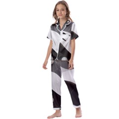 Geometric Design O6 Kids  Satin Short Sleeve Pajamas Set by myclothy