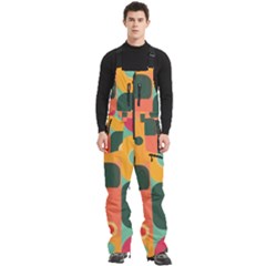 Geometric Design 08 Men s Front Zip Ski And Snowboard Bib Pants by myclothy