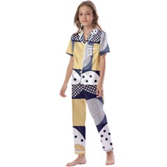 Geometric Design 10 Kids  Satin Short Sleeve Pajamas Set by myclothy