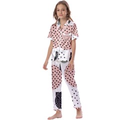 Geometric Design 12 Kids  Satin Short Sleeve Pajamas Set by myclothy