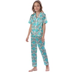 Geometric Design 13 Kids  Satin Short Sleeve Pajamas Set by myclothy