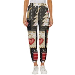 Christmas Reindeer Women s Cropped Drawstring Pants by Posterlux