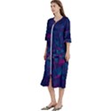 Turquoise Abstract Black Galaxy Pattern Turquoise Women s Cotton 3/4 Sleeve Nightgown View2