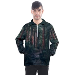 Forest Jungle Trees Tropics Men s Half Zip Pullover by Bedest