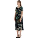 Pattern Flowers Plants Leaves T-Shirt Midi Dress With Pockets View2