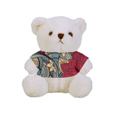 Pattern Shape Colorful Flower Leaves Full Print Cuddly Teddy Bear by Posterlux