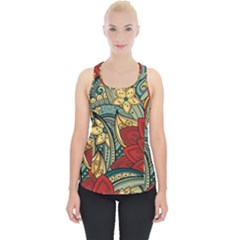 Pattern Shape Colorful Flower Leaves Piece Up Tank Top by Posterlux