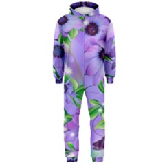 Purple Flower Nature Hooded Jumpsuit (men) by Posterlux