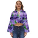 Purple Flower Nature Boho Long Bell Sleeve Top View1