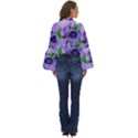 Purple Flower Nature Boho Long Bell Sleeve Top View4