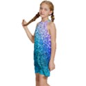 Rainbow Colors Colorful Pattern Kids  Halter Collar Waist Tie Chiffon Dress View2