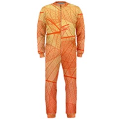 Abstract Texture Of Colorful Bright Pattern Of Transparent Leaves Of Orange And Yellow Color Onepiece Jumpsuit (men) by Posterlux