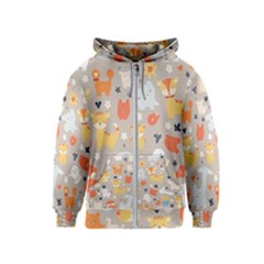 Pet Animal 02 Kids  Zipper Hoodie by myclothy