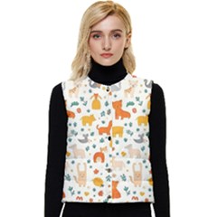 Pet Animal 04 Women s Button Up Puffer Vest by myclothy