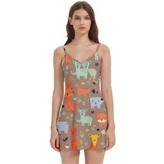 Pet Animal 05 Body Wrap Sleeveless V-neck Mini Dress by myclothy