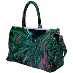 Malachite  Duffel Travel Bag by kaleidomarblingart