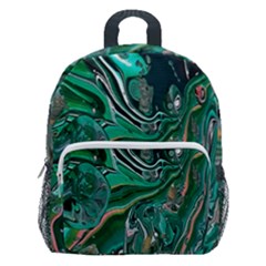 Malachite  Kids  Age 5-10 Lightweight School Backpack With Side Pockets by kaleidomarblingart