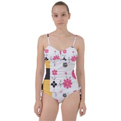  Minimalist Pattern With Simple Lines,flower And Shapes, Creating A Clean And Modern Sweetheart Tankini Set by myclothy