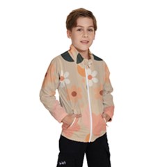 Minimalist Pattern With Simple Lines,flower And Shapes, Creating A Clean And Modern Kids  Windbreaker by myclothy