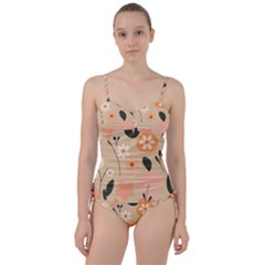 Minimalist Pattern With Simple Lines,flower And Shapes, Creating A Clean And Modern Sweetheart Tankini Set by myclothy