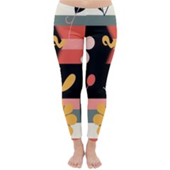  Minimalist Pattern With Simple Lines,flower And Shapes, Creating A Clean And Modern Classic Winter Leggings by myclothy