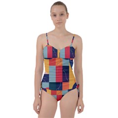  Minimalist Pattern With Simple Lines And Shapes, Creating A Clean And Modern Aesthe Sweetheart Tankini Set by myclothy