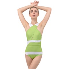 A Minimalist Pattern With Simple Lines And Shapes, Creating A Clean And Modern Aesthetic 02 Cross Front Low Back Swimsuit by myclothy