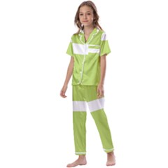 A Minimalist Pattern With Simple Lines And Shapes, Creating A Clean And Modern Aesthetic 02 Kids  Satin Short Sleeve Pajamas Set by myclothy