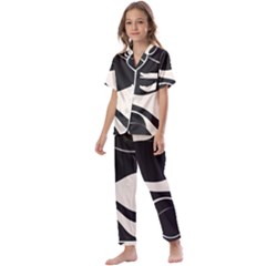 A Minimalist Pattern With Simple Lines And Shapes, Creating A Clean And Modern Aesthetic 06 Kids  Satin Short Sleeve Pajamas Set by myclothy