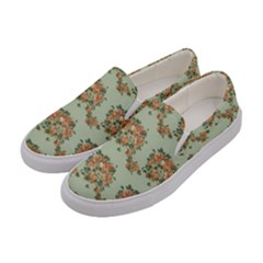 Retro 1880s Flowers Pattern 19 Women s Canvas Slip Ons by violetheavensky