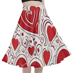 Be My Valentine A-line Full Circle Midi Skirt With Pocket by pollyparadiseartshop