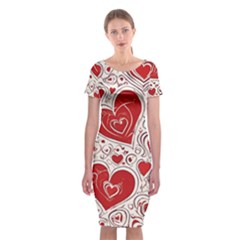 Be My Valentine Classic Short Sleeve Midi Dress by pollyparadiseartshop