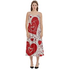 Be My Valentine Casual Spaghetti Strap Midi Dress by pollyparadiseartshop