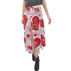 Be My Valentine Velour Split Maxi Skirt by pollyparadiseartshop