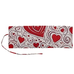Be My Valentine Roll Up Canvas Pencil Holder (m) by pollyparadiseartshop
