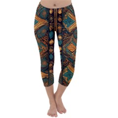 Tribal Chic Capri Winter Leggings  by pollyparadiseartshop