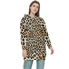 Leopard Women s Long Oversized Pullover Hoodie by pollyparadiseartshop