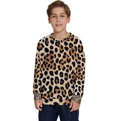 Leopard Kids  Crewneck Sweatshirt by pollyparadiseartshop