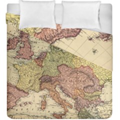 Retro Old Vintage Map Of Europe Duvet Cover Double Side (king Size) by Bedest