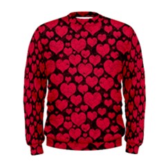 Valentines Day Hearts Pattern Love Red Men s Sweatshirt by Maspions