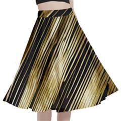 Gold Rush A-line Full Circle Midi Skirt With Pocket by pollyparadiseartshop