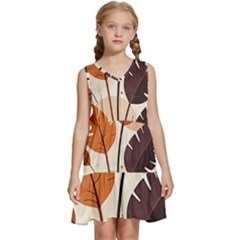 Leaves Boho Monster Nature Kids  Sleeveless Tiered Mini Dress by Salmanaz77